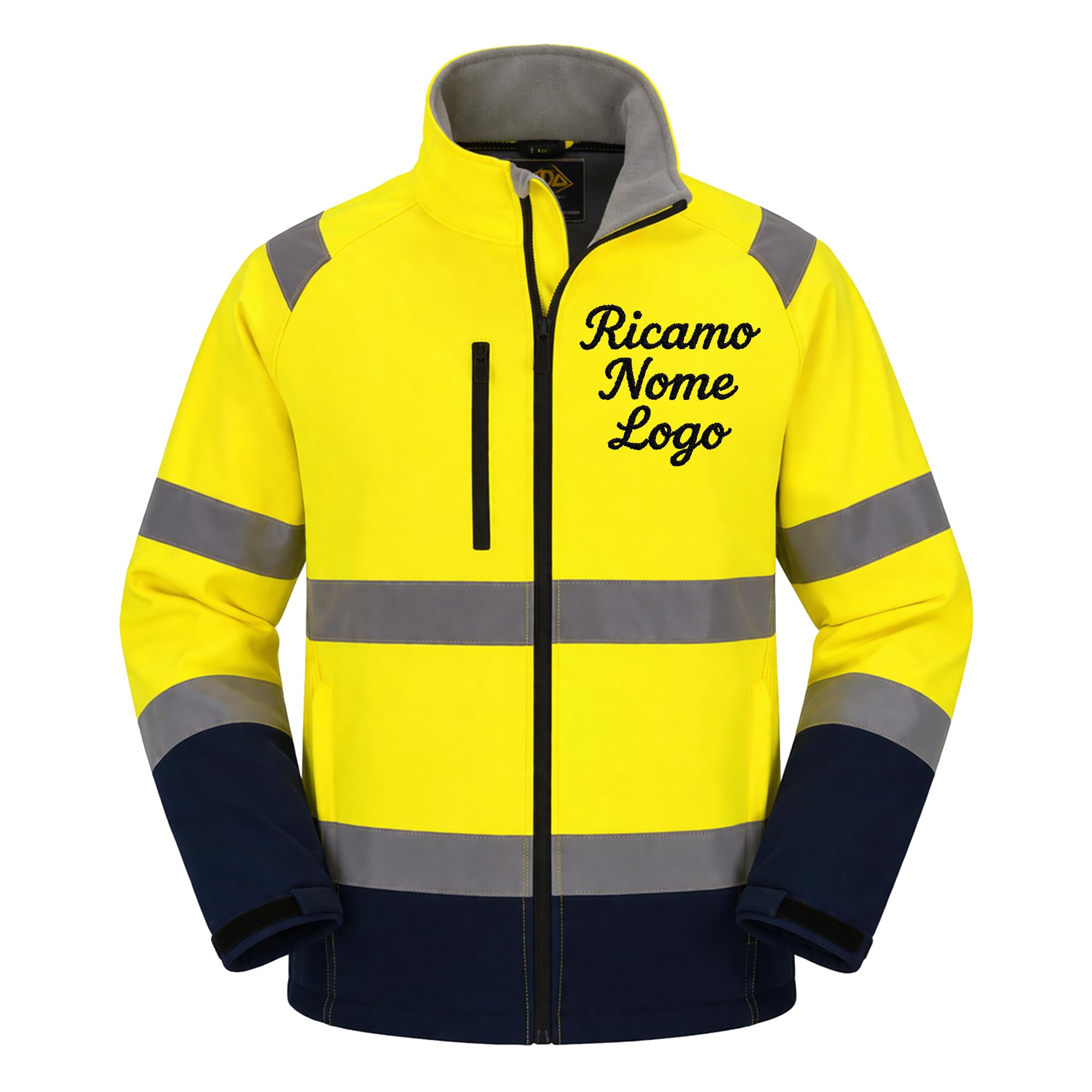 Giacca Softshell Alta Visibilità Classe 3 Personalizzata con Ricamo – Antivento, Impermeabile 8000 mm, Traspirante, Giacca da Lavoro HV Uomo Donna per Cantieri e Strada