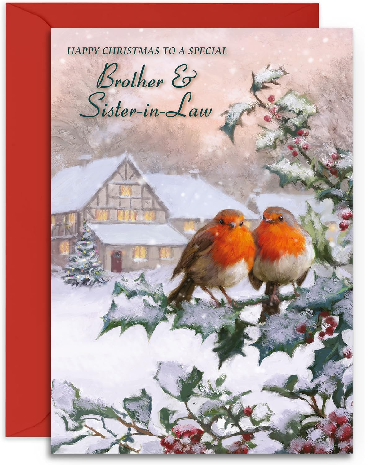 Biglietto Di Natale Olivia Samuel "Special Friend" Con Pettirossi, Formato A5, Carta Spessa, Busta Inclusa