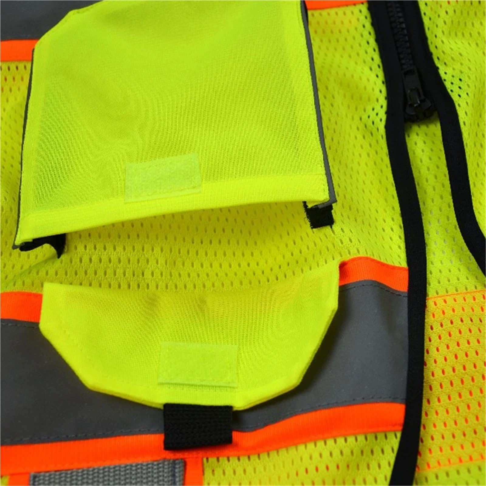 esmen Chaleco reflectante de malla de alta visibilidad, chaleco de seguridad con cremallera y múltiples bolsillos for ropa de trabajo for hombres y mujeres, equipo reflectante duradero.