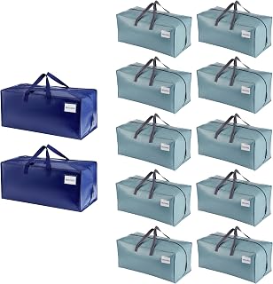 VENO 12 Pack Heavy Duty Moving Bags with Backpack Straps, Zippers & Handles, Extra Large Packing Bundle for College Dorm Essentials, Moving Supplies Alternative to Cardboard Boxes