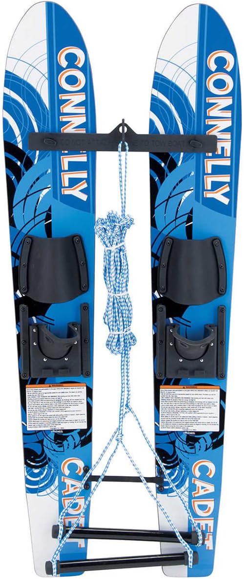 Connelly Cadet Kids Combo Waterskis with Stabilizer Bar & Safety Rope - Beginner Child Skis Up to 80lbs