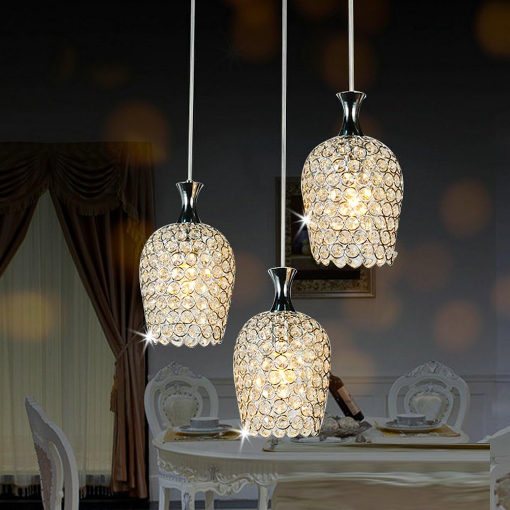 Crаzу Clеаrаnсе FEEKENBU Modern 3 Lights Crystal Pendant Lighting for Kitchen Island and Dining Room