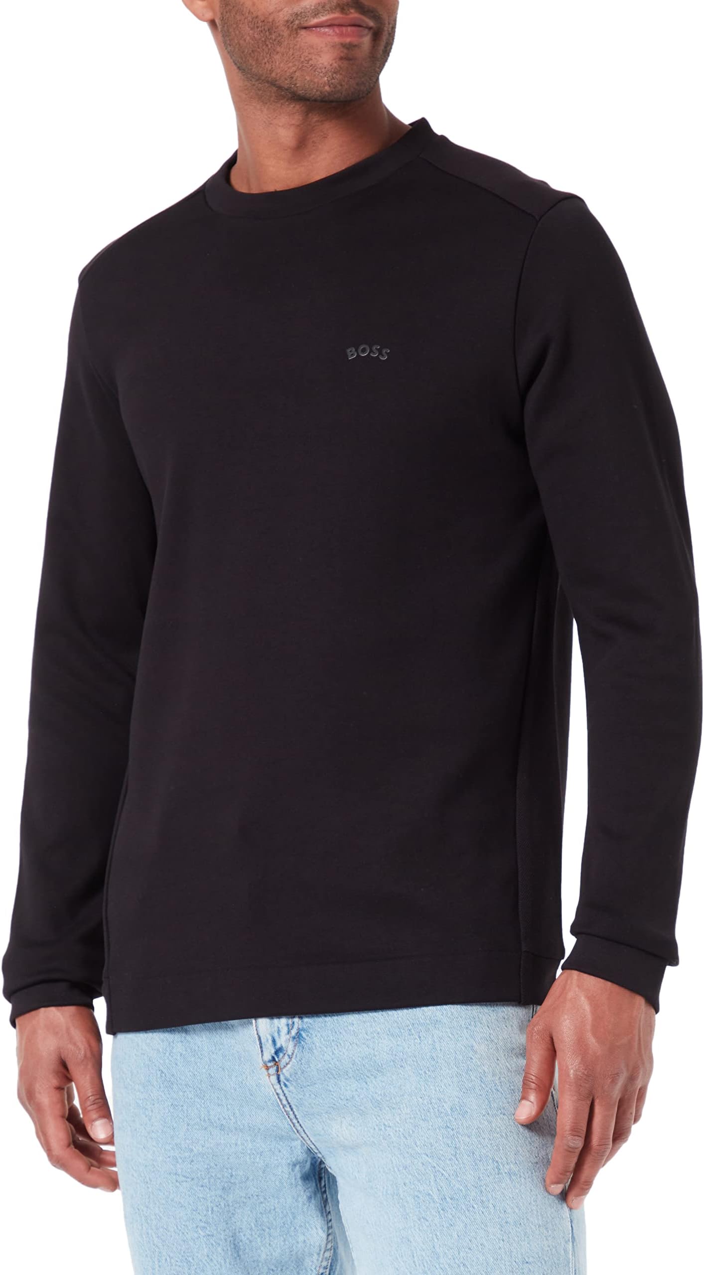 BOSSMen's Salbo Curved Sweatshirt,