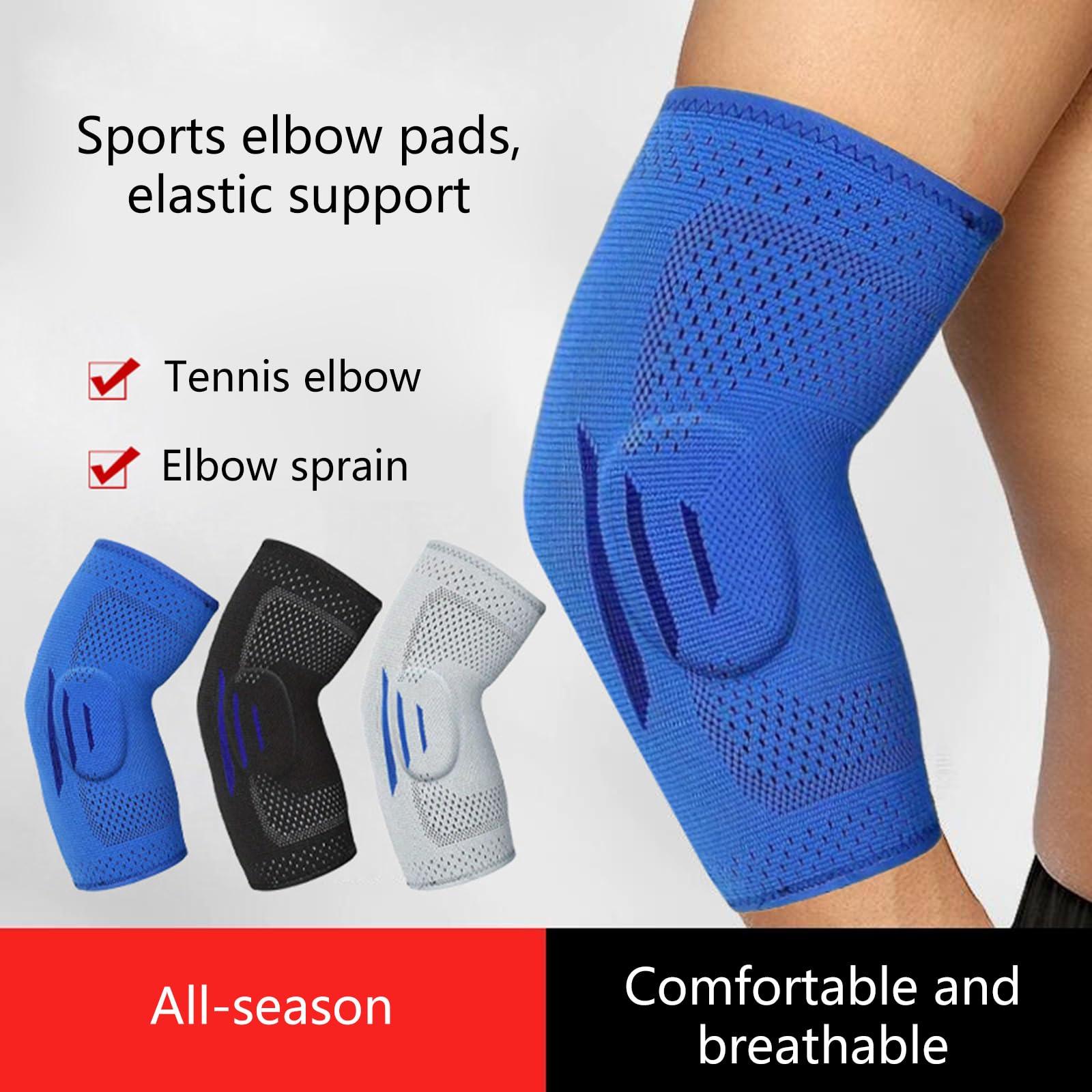 Ellenbogen-Kompressionsmanschette, Tennis-Gurt, Golferärmel für Damen und Herren, atmungsaktive Bandage, Kompressionsmanschette, Tennisärmel