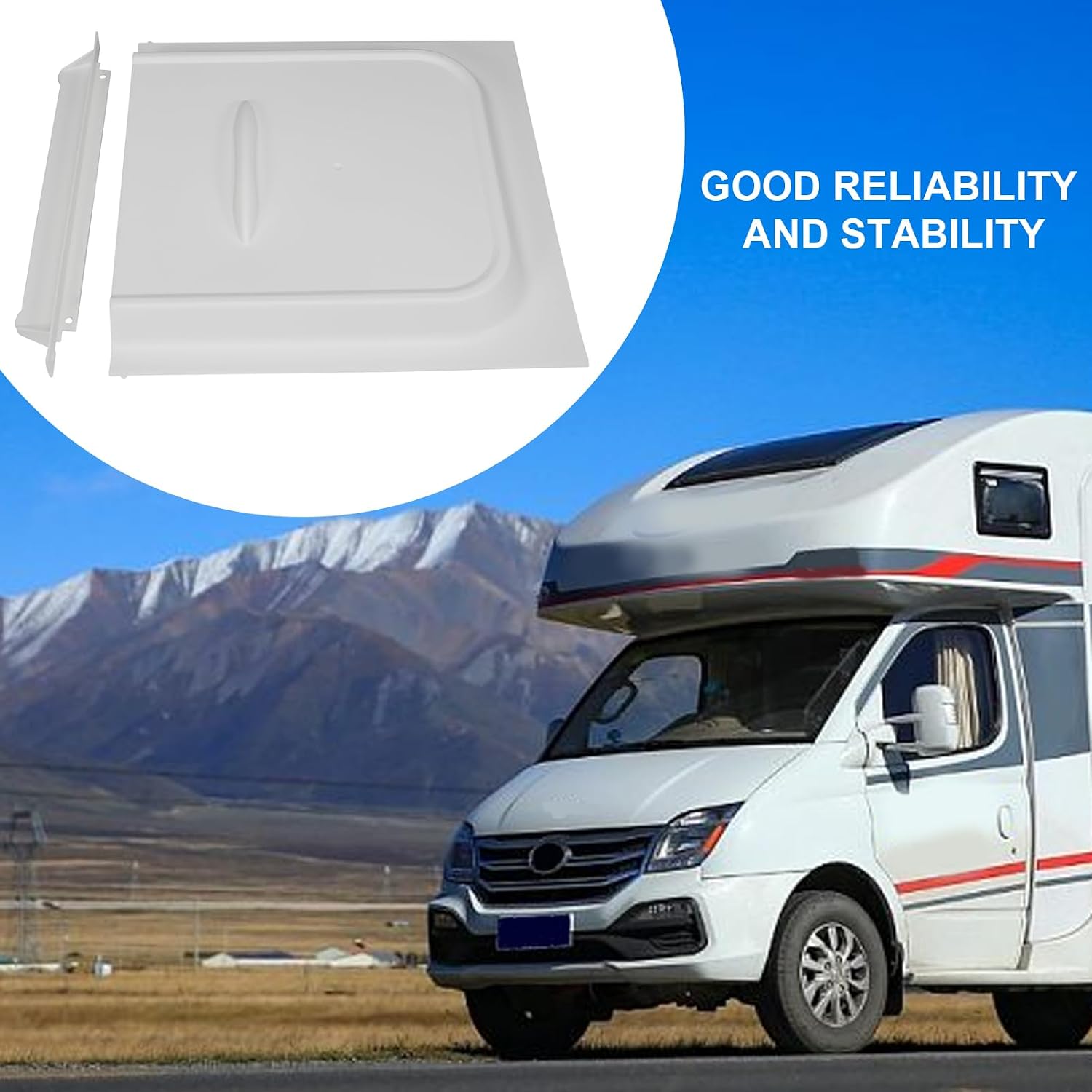 2 Pack RV Panel Screen Door Slider Panel 12'' with Slide Stop Replacement Part for RV, Trailer, Camper Motorhome, Starcraft, White