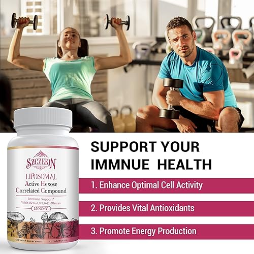 Miniatura 8 de Compuesto correlacionado de hexosa activa 1500 mg Suplemento de 180 cápsulas con 1500 mg Suplemento correlacionado de hexosa activa liposomal 120