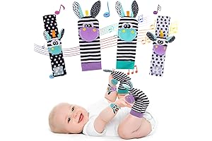 Cute Wrist Rattles for Babies Rattle Socks Wrist Strap Rattles Set Cartoon...