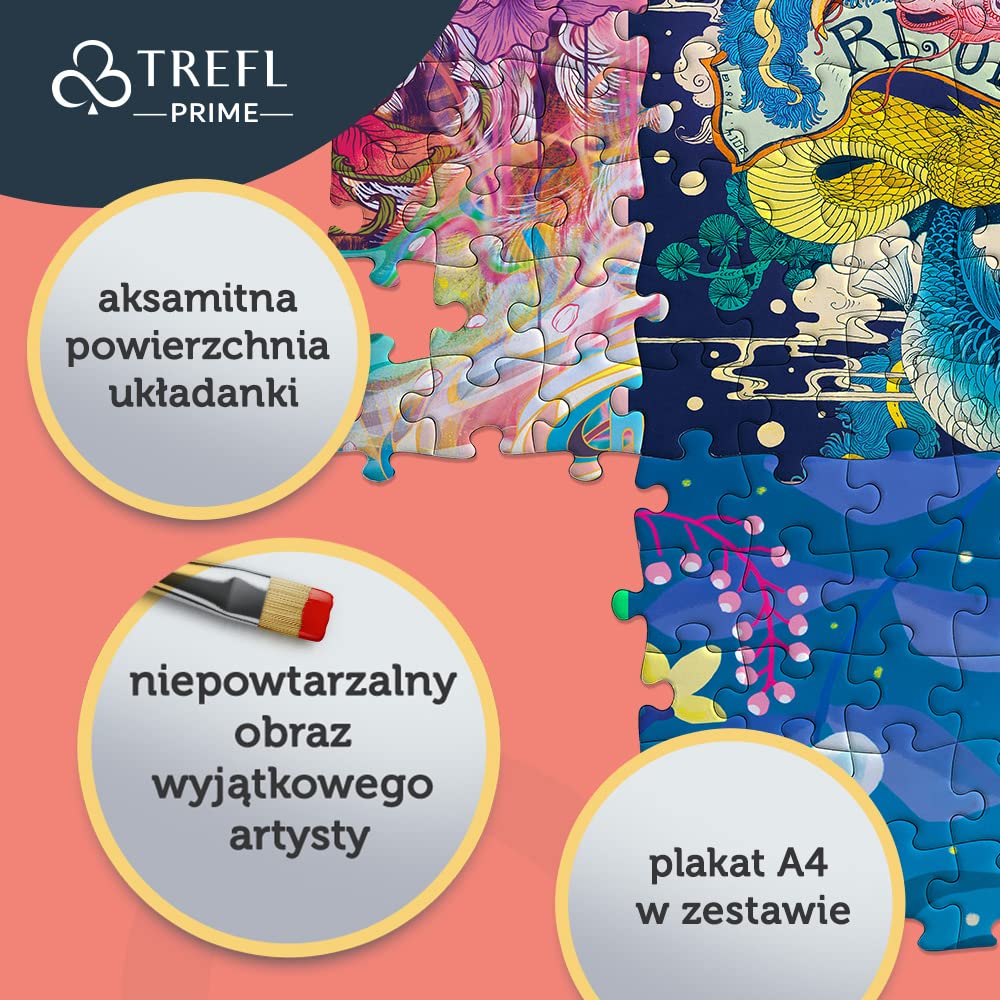 Trefl 37421 500 Parça Kadife Kapak Eşsiz Grafik Poster Seti Yetişkinler ve 10 Yaş Üzeri Çocuklar İçin En Kalın Kart Stoğu Bulmaca Coşkusuz Dünya Hayatı