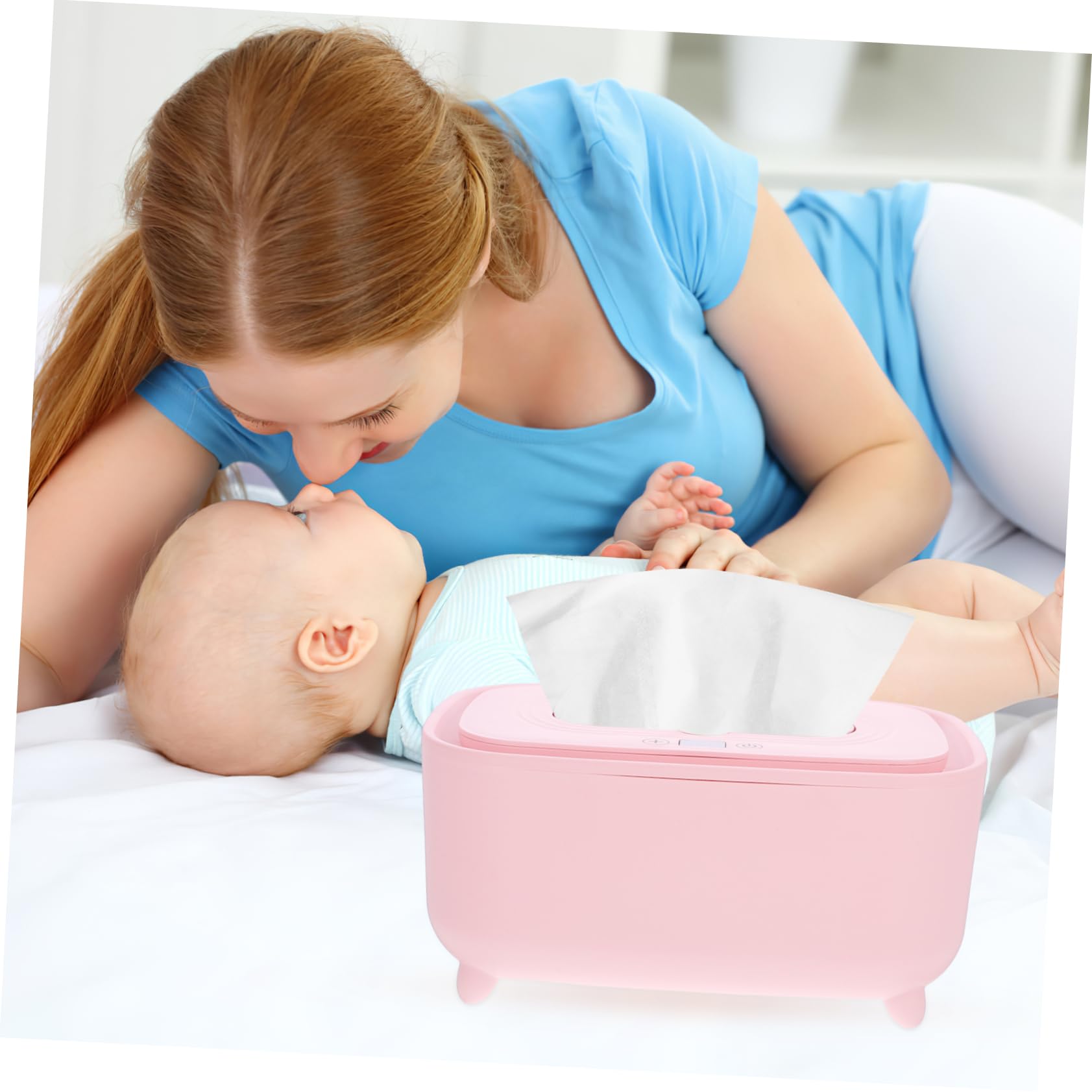 Kisangel 2 Pièces Boîte de Tissus Chaude Intelligente tu hygiène Simplement Plus Chaud lingettes essuyer Le réchauffement pour Les bébés Chauffe-Tissus humides PP Rose