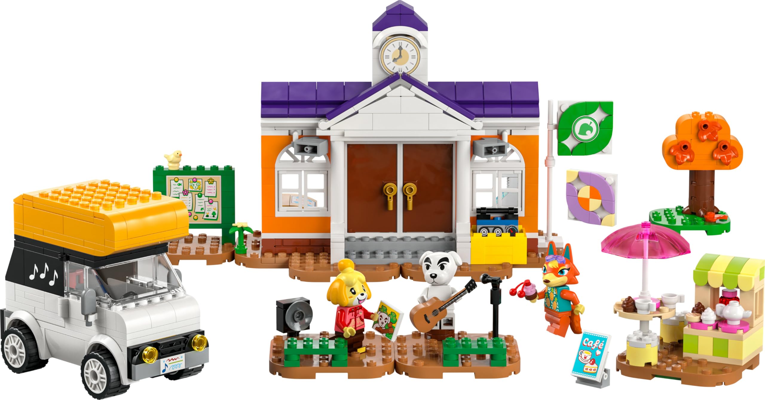 LEGO Animal Crossing Concerto in Piazza con K.K., Casa Giocattolo, Caffè e Veicolo da Costruire Ispirati al Videogioco, Giochi Creativi per Bambine e Bambini da 7 Anni, Idea Regalo di Compleanno 77052