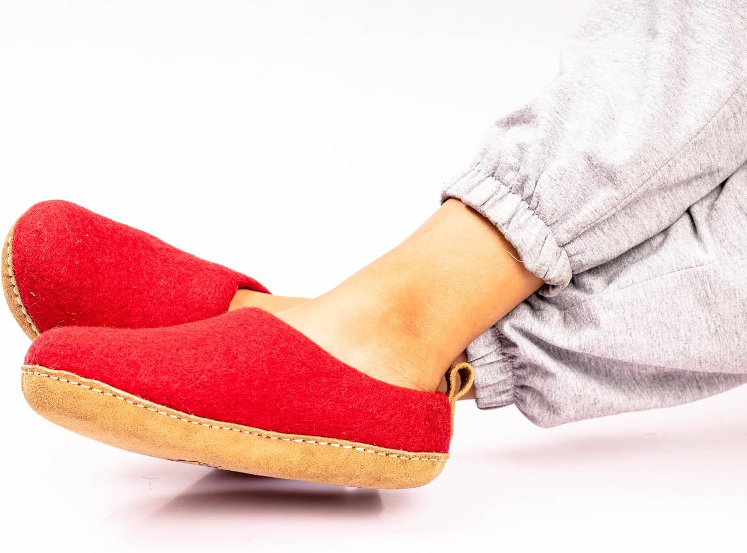 Wool Indoor Slippers - Natural Organic Wool, Genuine Leather Sole, Handmade in Nepal - Cozy, Warm, Soft, Unisex Non-Slip House Shoes for Men & Women - Perfect for Winter Comfort - Image 7