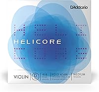 Vista 19 de D'Addario Helicore - Cuerda de violín de 4/4 de tamaño – Cuerda de titanio herida D – H313 4/4H – Cuerda en D solamente – Tensión pesada