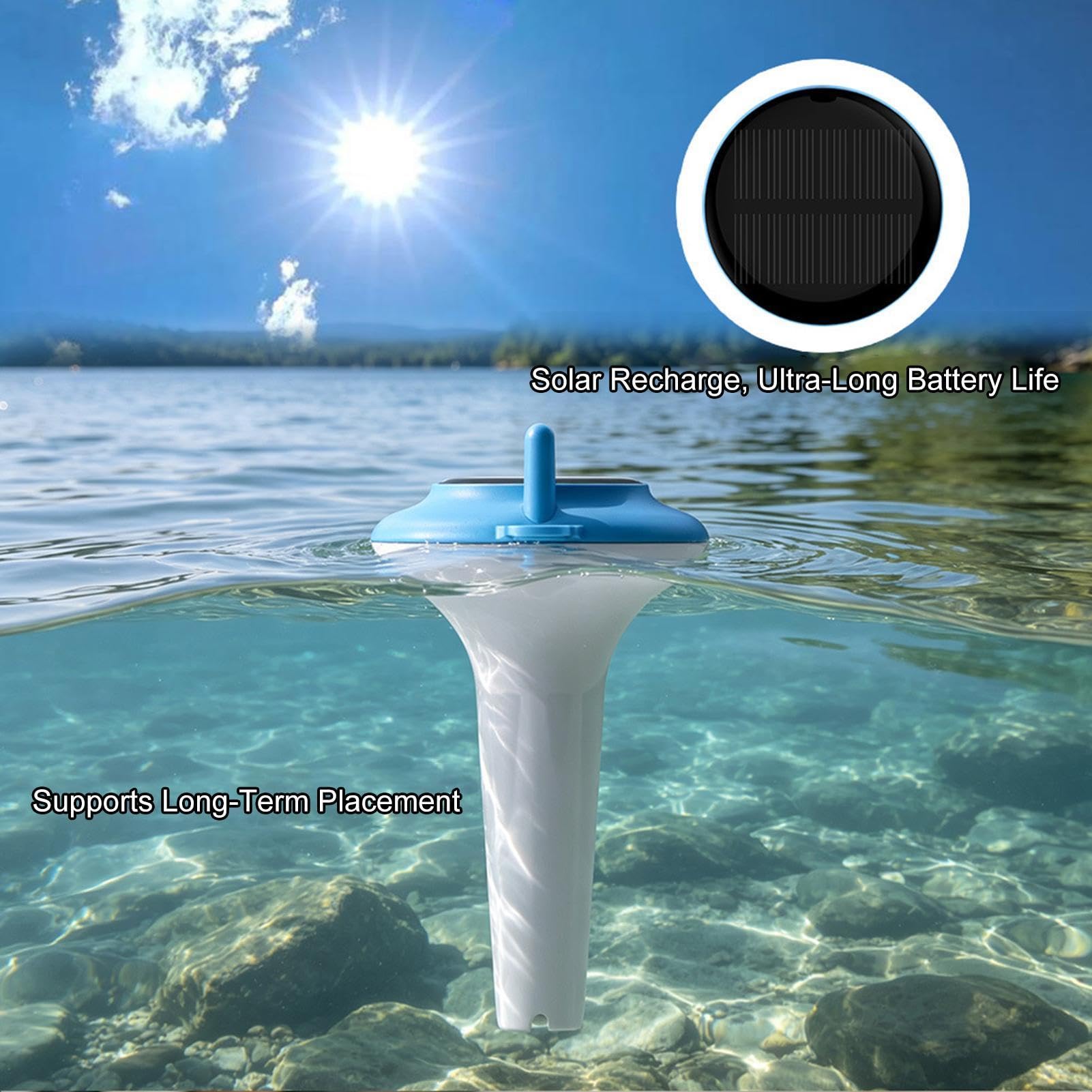 Termometro Piscina a Display LCD Display Digitale LCD Impermeabile | Monitor Temperatura Piscina Per Uso Domestico Commerciale Giardino Hotel Vasca Idromassaggio Stagno Spa