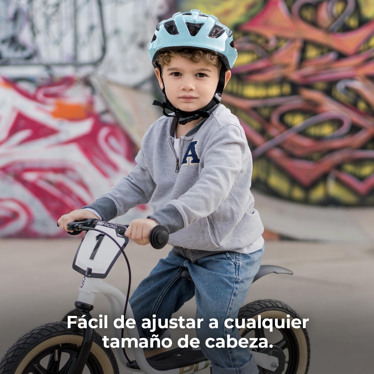 Puky Casco de Bicicleta Infantil de 48 – 55 cm, Peso Ligero 220 g, máxima protección y ventilación, Visibilidad de 360° Mediante módulo de luz, Ideal para Seguridad y Comodidad en la Bicicleta