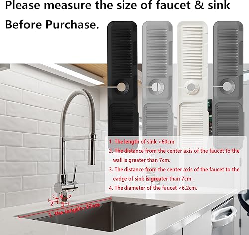 Miniatura 10 de Protector de fregadero de silicona, protector contra salpicaduras, bandeja colectora de goteo, soporte de esponja, se adapta al tubo de grifo de 2.5