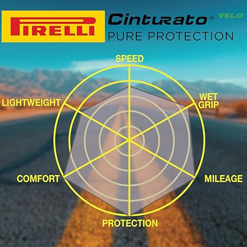 Miniatura 3 de Pirelli Cinturato Velo - Neumático para bicicleta de carretera (viajes largos), listo para clincher sin cámara, mango seguro en varios terrenos y