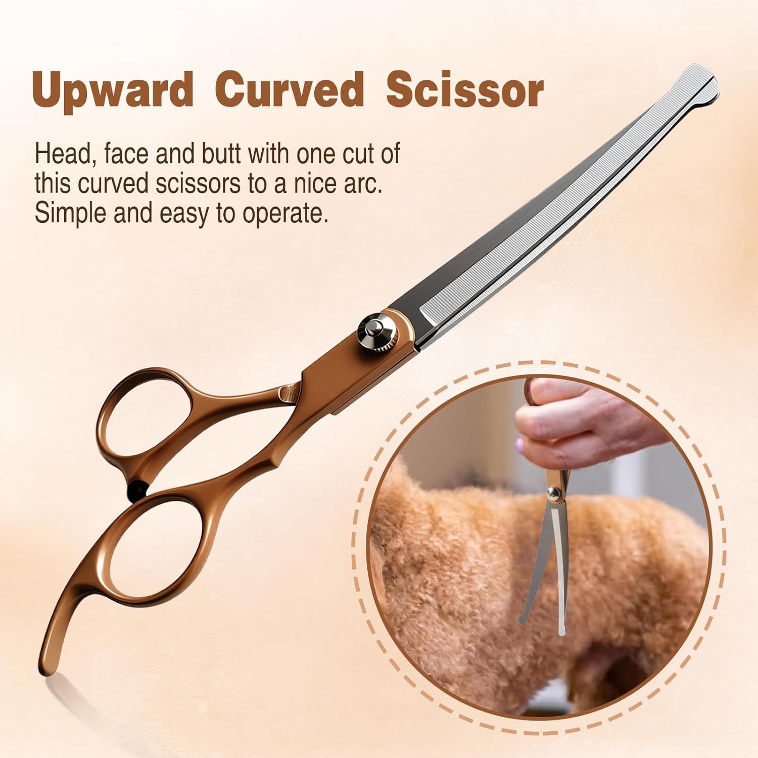Professional 7.0 Inches Dog Grooming Scissors Kit Cutting Curved Scissors Thinning Shears Grooming Comb Pet Hair Trimming Scissors Set for Dogs and Cats