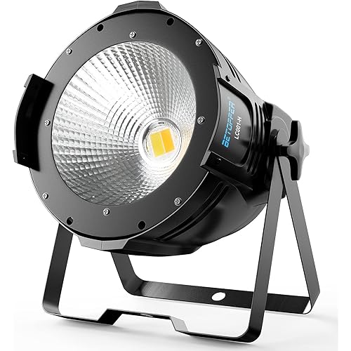 BETOPPER Stage Spotlights, 100W LED DMX Lights, Warm & Cold White Spot Lights COB Stage Lighting, Strobe Lighting for Church, Parties, Wedding, Theatre, Live Events, Stage etc.(1 Pack)