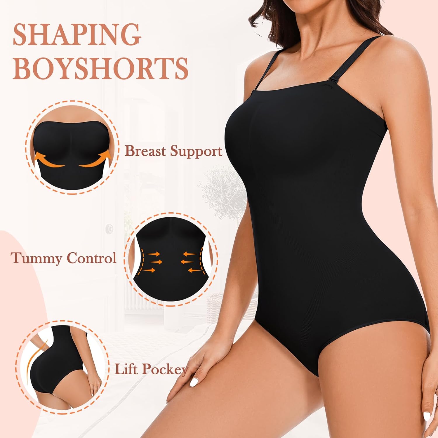 Strapless Shapewear Bodysuit for Women Seamless triangle Tummy Control Bodysuit Slimming Butt Lifter Body Shaper - Image 3
