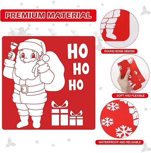 Miniatura 3 de 36 plantillas de dibujo de Navidad para niños de 8 pulgadas, plantillas de tiza para acera navideña, pintura, grandes, lavables, reutilizables, con