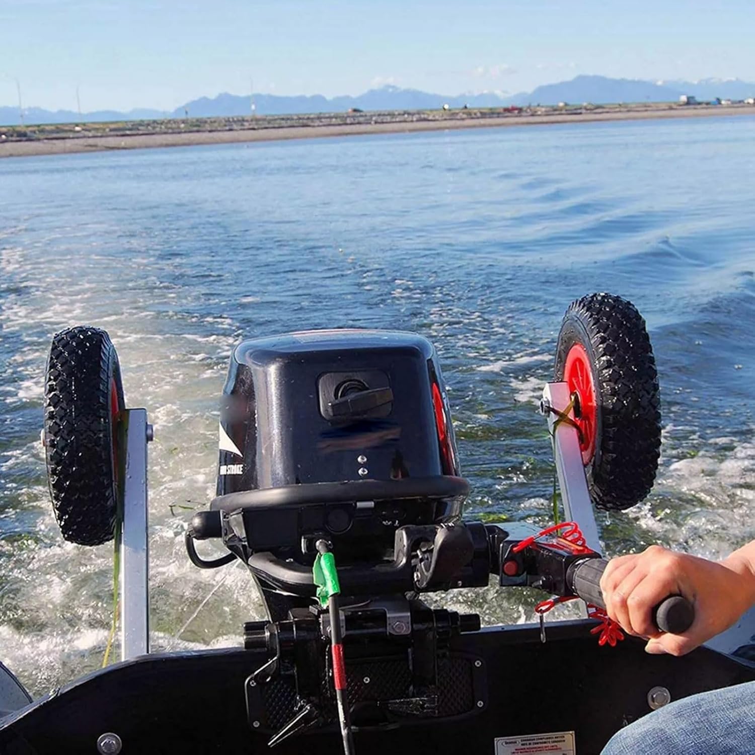 Haofy 10 Inch Inflatable Boat Launching Wheels Transom Launching Dolly Wheels Kit for Dinghy Canoe Sailboat with Pins Stainless Steel Brackets 600 LBS Capacity