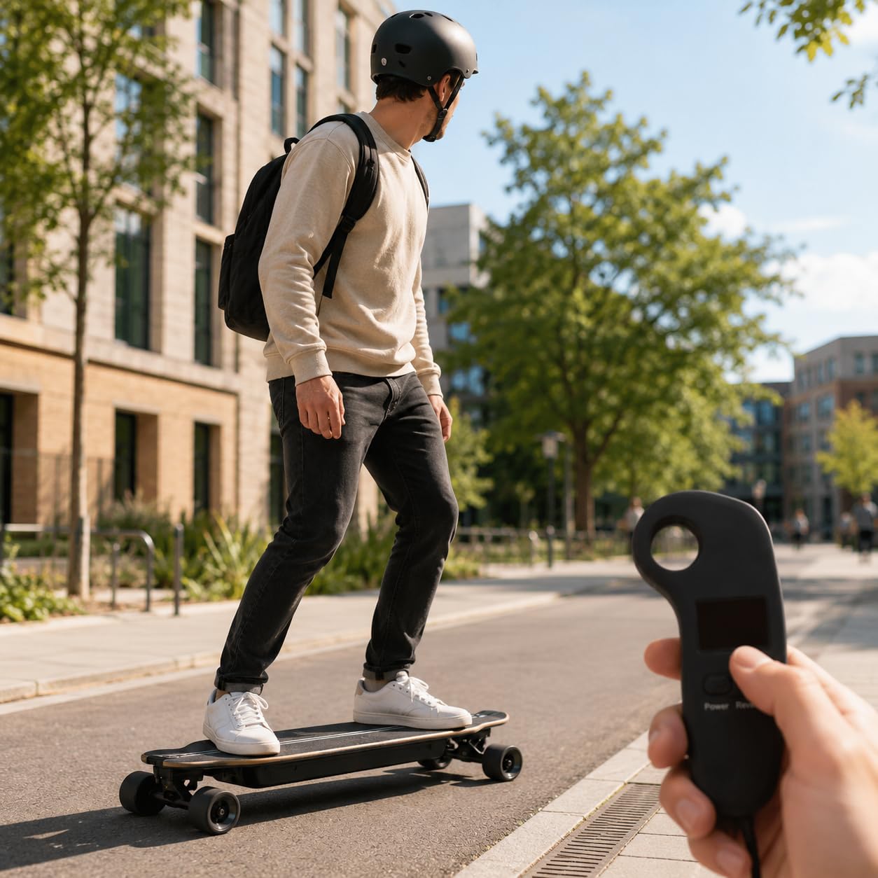 Skate Électrique 105MM Big Wheel, Double Transmission, Télécommande LCD Améliorée, Plateau Stable en Érable, Idéal Débutants et Riders Expérimentés sur Parcs et Chemins Pavés