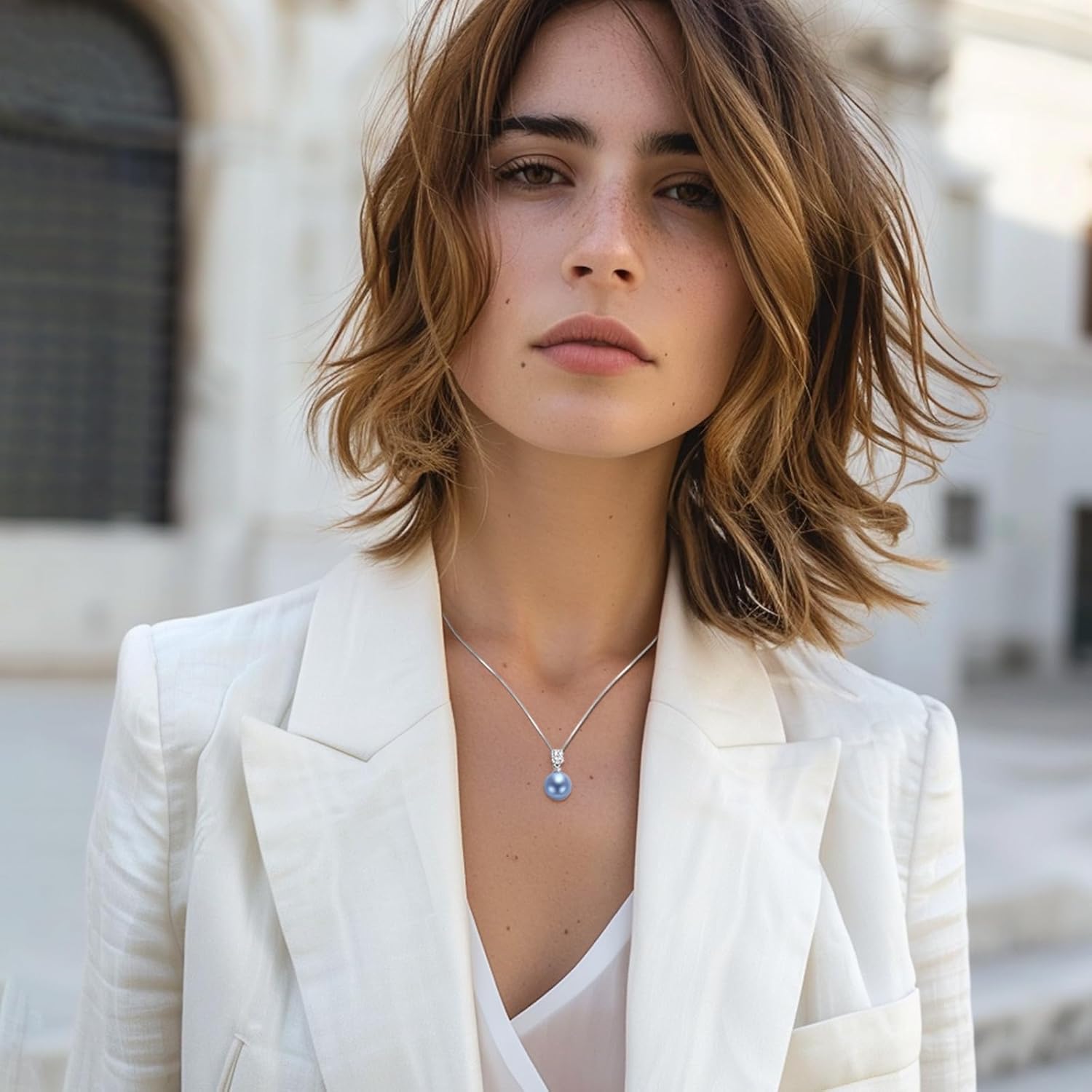 YAMI Pearl Necklace,11-12mm Round Tahitian/Akoya/Edison Cultured Pearl, 925 Sterling Silver Adjustable Chain (18-20IN), 5A Cubic Zirconia, Elegant Luxury Jewelry Gift for Women, Blue/Black/Purple - Image 3