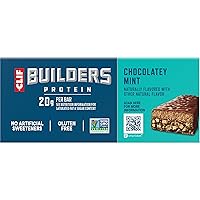Vista 16 de CLIF BUILDERS - Barras de proteínas - Chocolate Mint - 0.71 oz de proteína - Sin gluten (2.4 onzas, 6 unidades)