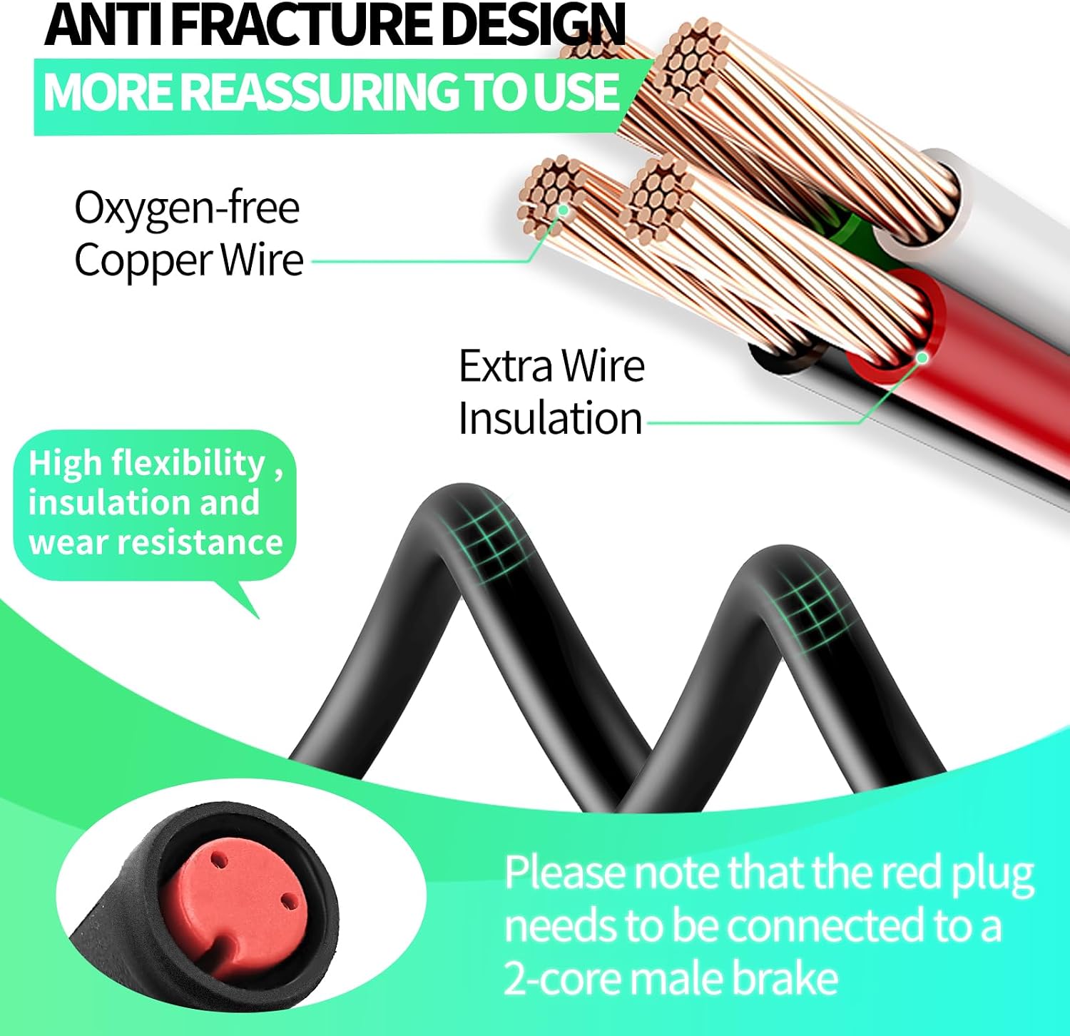 Electric Bicycle Signal Cable 1T4/1T5 - Connects Controller to Display, Throttle, Light Function - 150cm Length