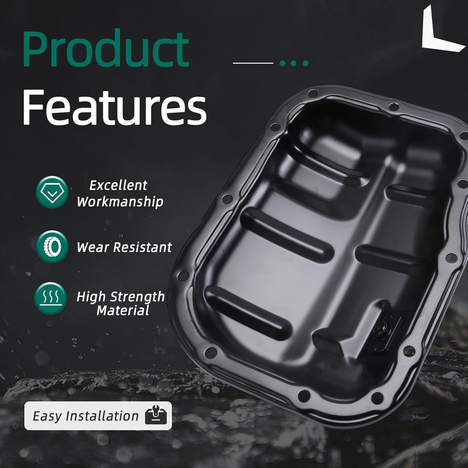 Lower Engine Oil Pan Sump with& Drain Plug,for Toyota Corolla/Matrix/Prius,for Scion xD 2008-2014,for iM 2016,L4 1.8L,OE#264-324, 12101-37010, 12102-37010,OS30829,65263