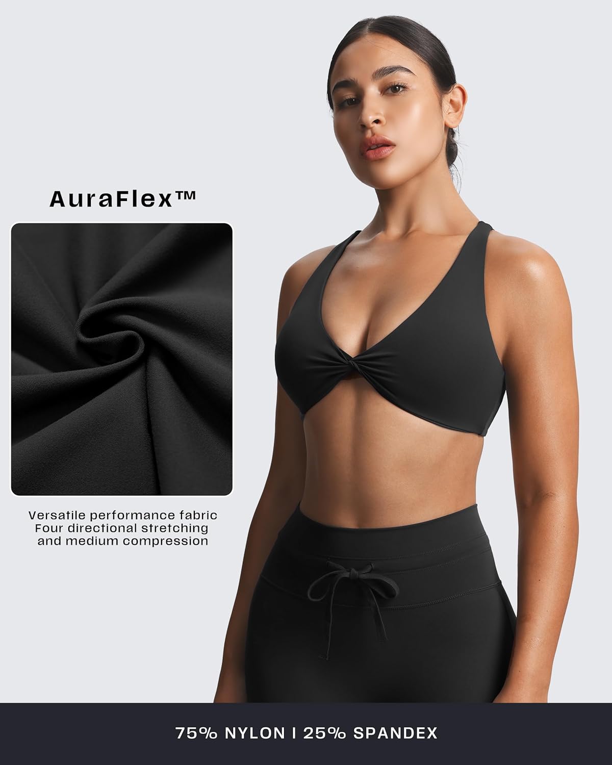 Aoxjox Women's Workout Sienna Crossback Sports Bras Fitness Low Impact Bra Yoga Crop Tank - Image 3