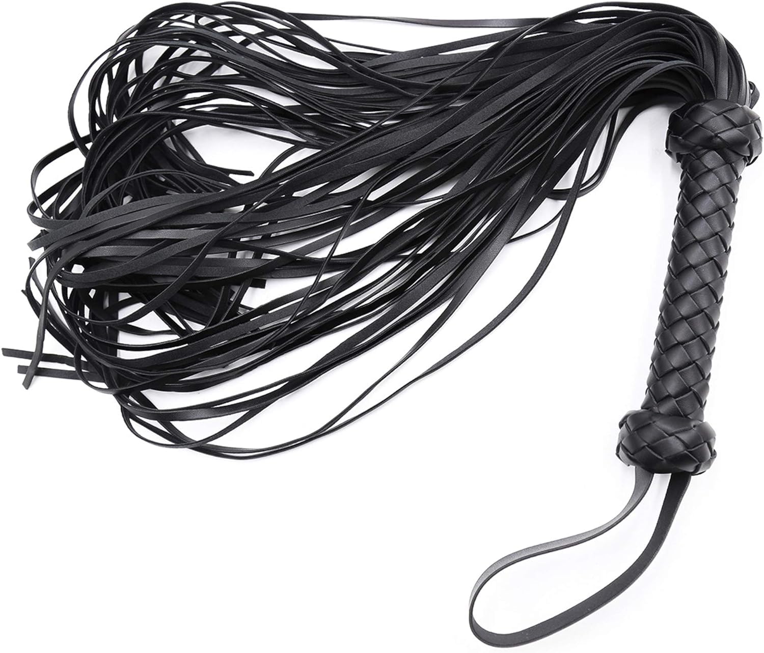 Frusta in Pelle Frusta Nappa Frusta da Equitazione con Impugnatura Antiscivolo Frusta in Pelle, utilizzata per spettacoli teatrali (Nero)
