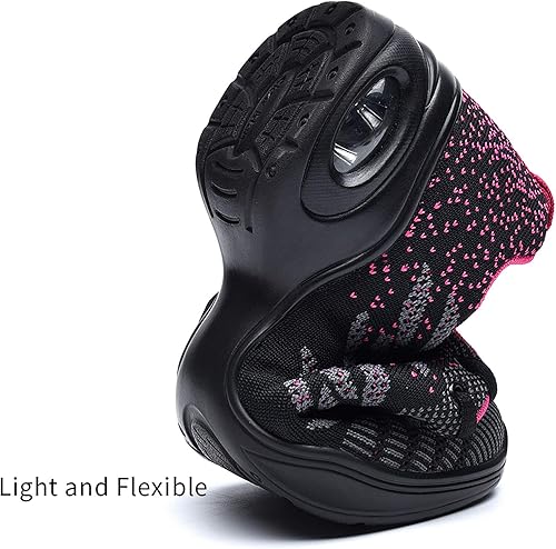 Miniatura 5 de Zapatos de jazz para mujer, con cordones, transpirables, con amortiguación de aire, suela dividida, atléticos, para caminar, bailar, plataforma