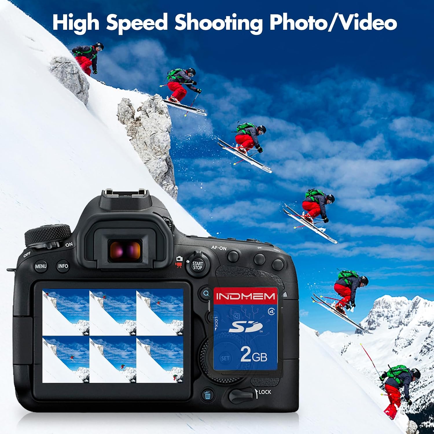 INDMEM 2 Pack SD Card 2GB Class 4 Flash Memory Card 2G SLC Stanard Secure Digital Cards (2PC)
