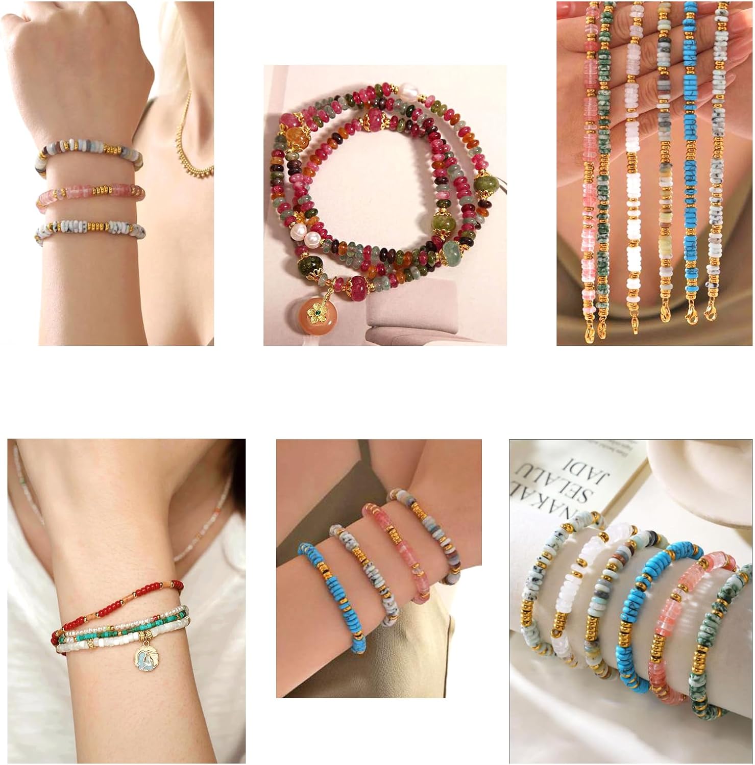 150PCS 2x4mm Natural Rose Quartz Rondelle Beads Abacus Disk Stone Beads Round Loose Spacer Gemstone Beads for DIY Bracelet Necklace Jewelry Making - Image 5