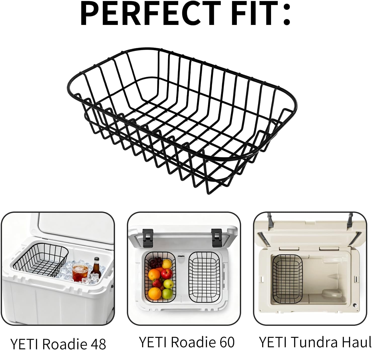 Cooler Basket,Cooler Basket Compatible with YETI Tundra Haul, Yeti Roadie 48, and yeti roadie 60 Ice Chest, Coolers Accessories - Keep Food Dry & Organized.