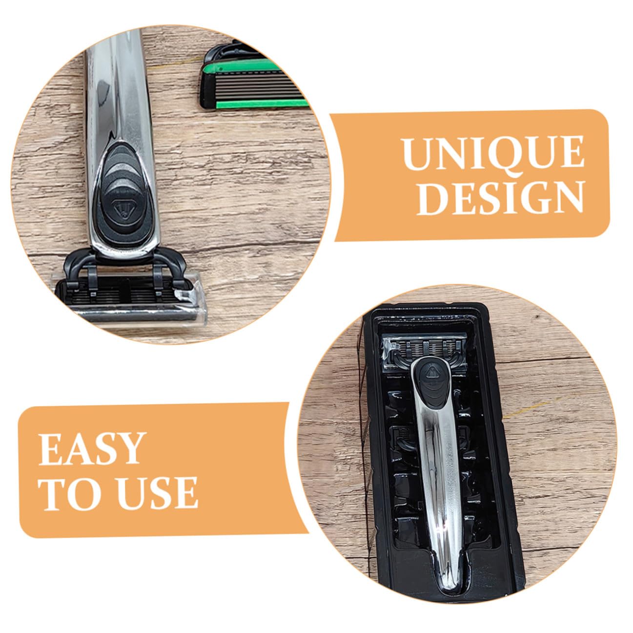 Safety Razor for Men 7-layer Blade Manual Metal Shaving Razor with Replaceable Heads Silver Set for Precision Grooming