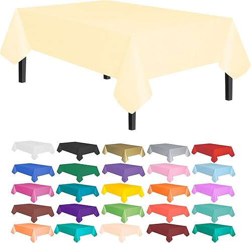 Miniatura 49 de allgala Mantel desechable resistente al agua, paquete de 6 manteles de 54 x 108 pulgadas, verde oscuro, para fiestas, cumpleaños, boda, picnic,