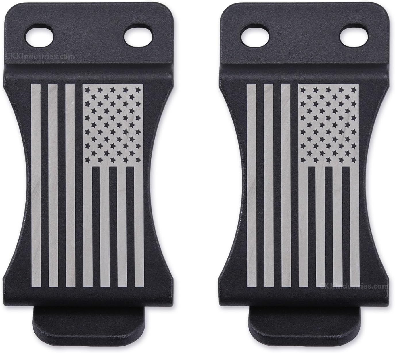 KYDEX Belt Clip with USA Flag Engravings – (FOMI Design) - (Fits 1.50-1.75in Belts) - (Inside-The-Waistband/IWB) - (USA Made)