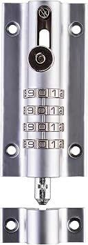 Squire Combi Bolt Door Lock (COMBI4) - 4 Wheel Combination Locking Bolt - Weatherproof Die Cast Body - Tamper Proof Slide Bolt - High Security Gate Lock for Home & Garages (Chrome, 120 mm)