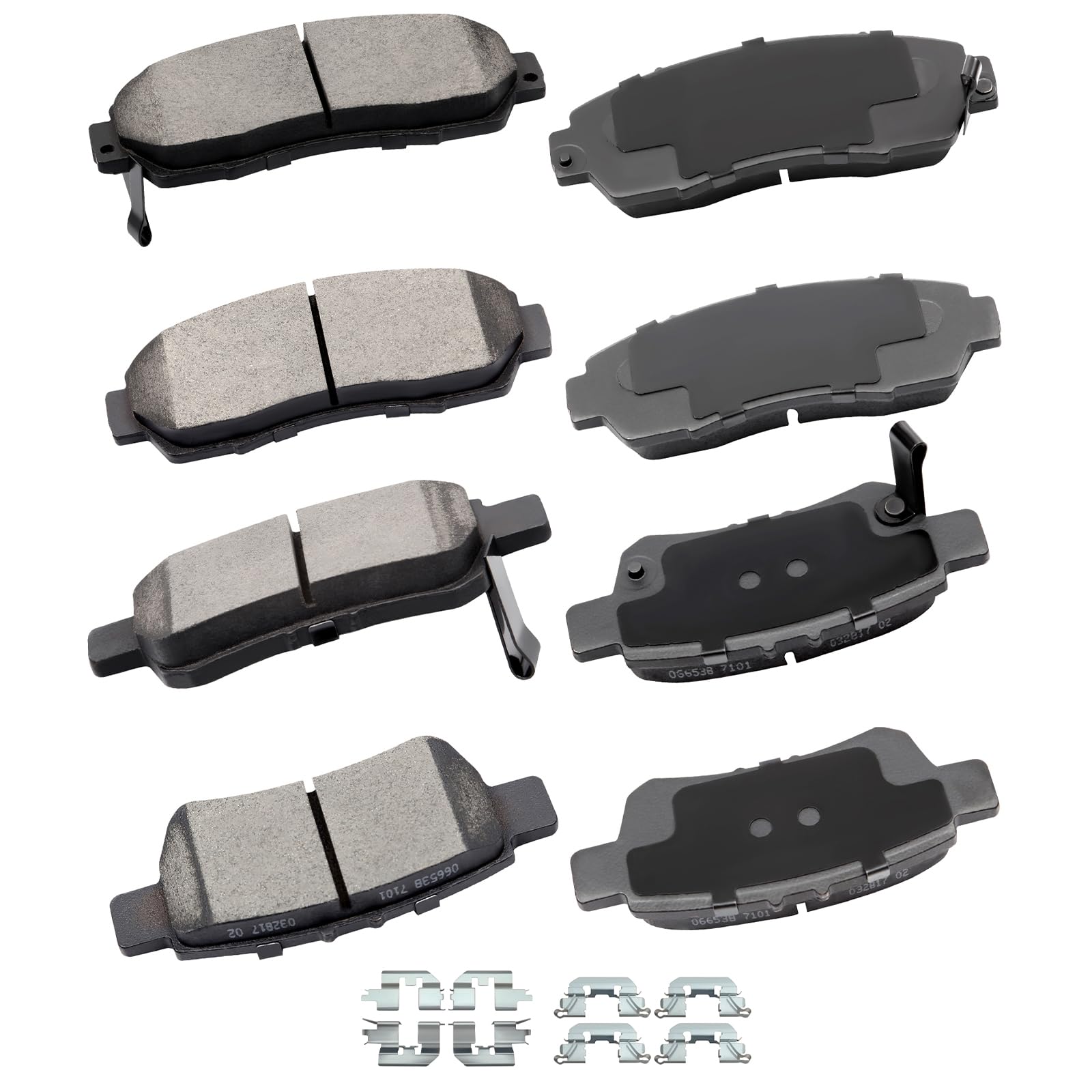 cciyu D1089 D1088 Brake Pads w/Hardware Front Rear Disc Brake Pad Set