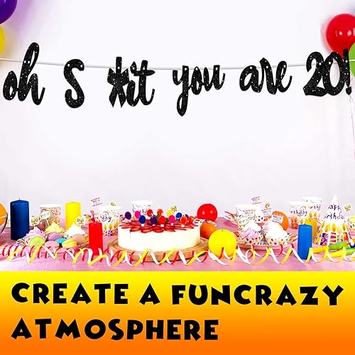 Miniatura 5 de Oh Sht You are 25 - Telón de fondo de pancarta con purpurina negra Hello 25 Cheers to 25 años de edad decoraciones temáticas para hombre mujer