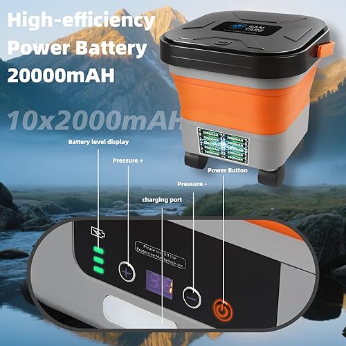 Miniatura 2 de Lavadora a presión inalámbrica con tanque de 3.5 galones con boquilla universal 6 en 1, máximo 620 PSI, manguera de 16.4 pies, batería de litio de