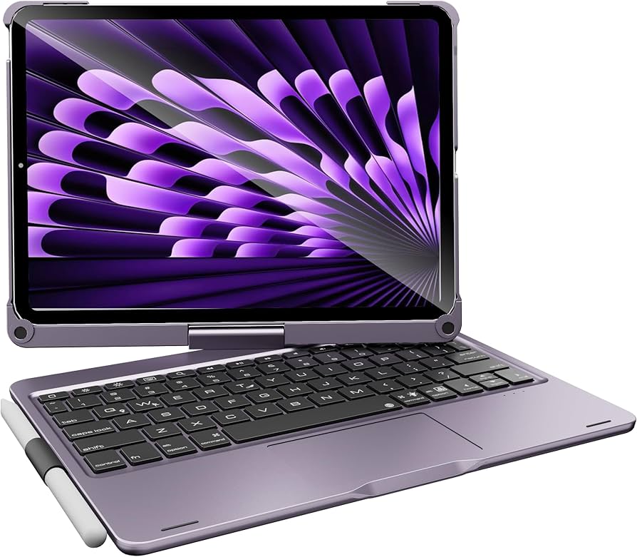 iPad Air パープル11インチ pencil proキーボード付き Amazon.com: pekarejue Wireless Keyboard Case for Apple iPad Air 11