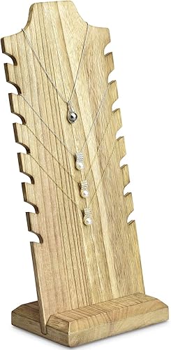 MOOCA Collar independiente de madera ligera soporte de exhibición de caballete para múltiples collares busto y collares soporte de exhibición de