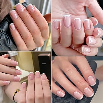 24 Stück French Press On Nails – Rosa Kurz, Quadratisch, Dünn – Künstliche Nägel Zum Aufkleben