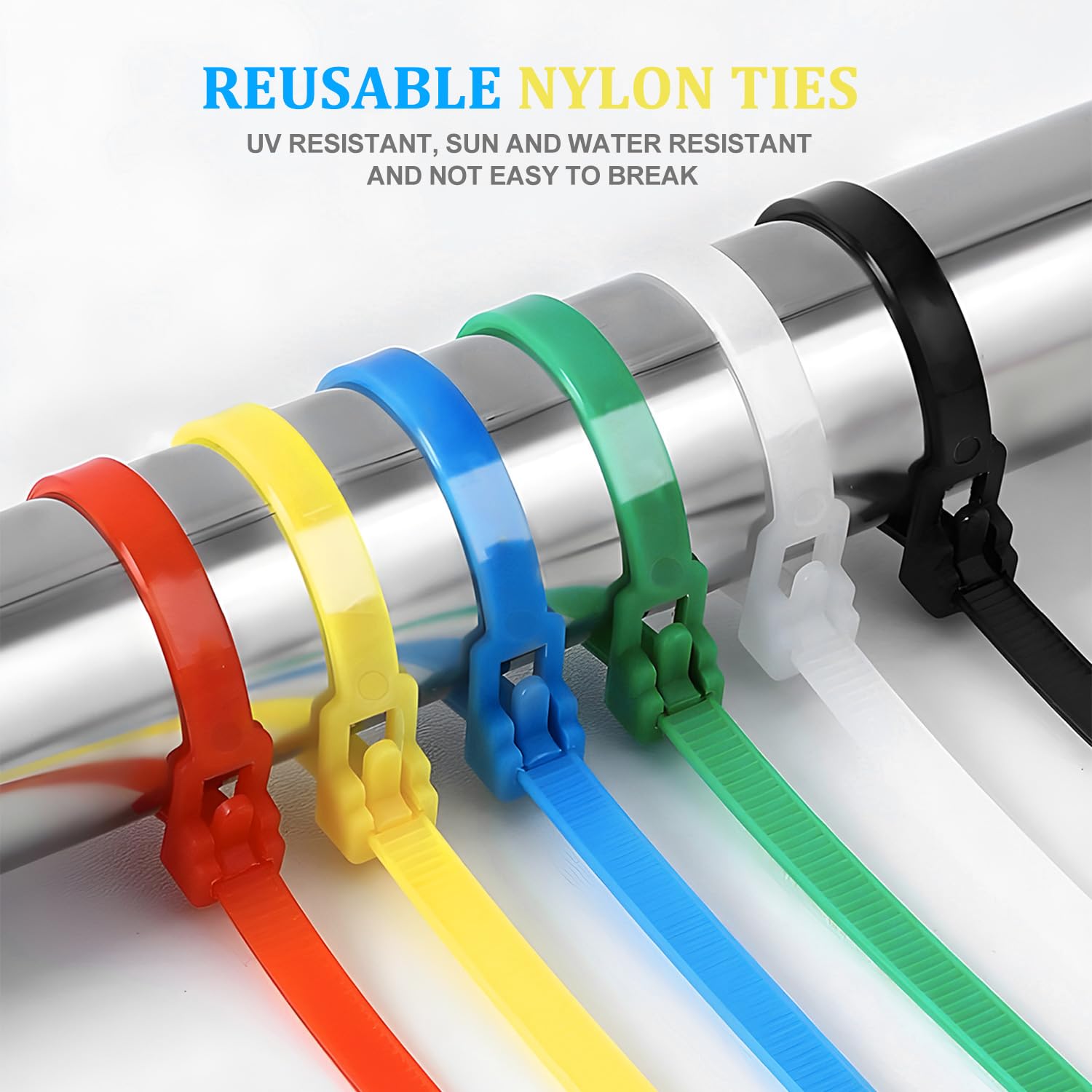 Collier de Serrage en Nylon 200 mm × 2,5 mm Attache Câble Plastique