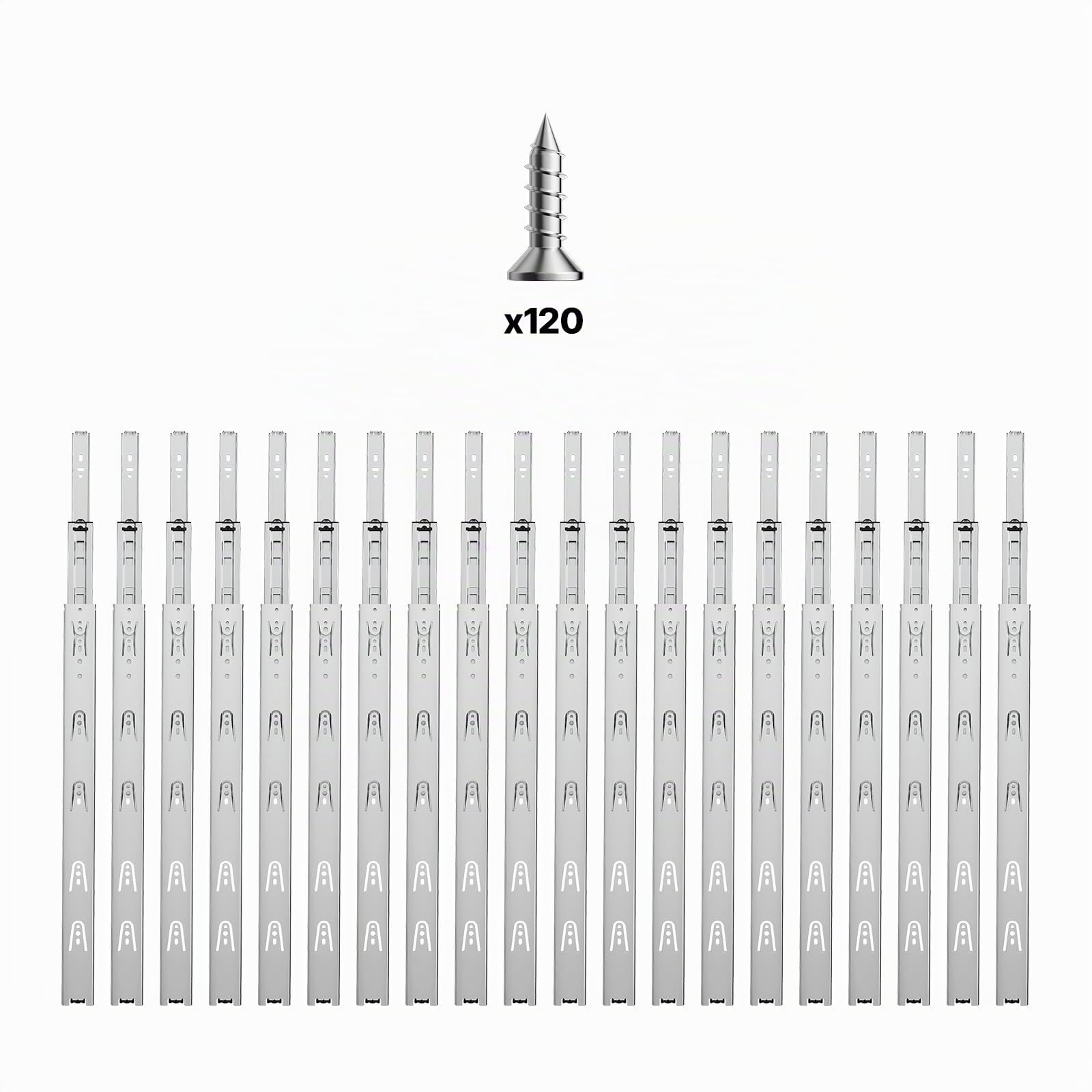 VEVOR Guide per Cassetti, 10 Paia di Guide per Mobili, con Cuscinetti a Sfera a Estensione Completa, Capacità di Carico di 45 kg per Montaggio Laterale per Impieghi Gravosi 600 mm