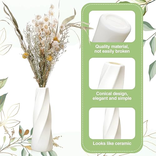 Miniatura 5 de 30 jarrones de plástico compuesto a granel, pequeños jarrones cónicos altos para centros de mesa, jarrón irrompible para decoración de bodas,