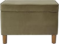 Vista 22 de Homepop Decoración para el hogar K7646-A862 Otomana de almacenamiento rectangular moderna tapizada Otomana con tapa con bisagras